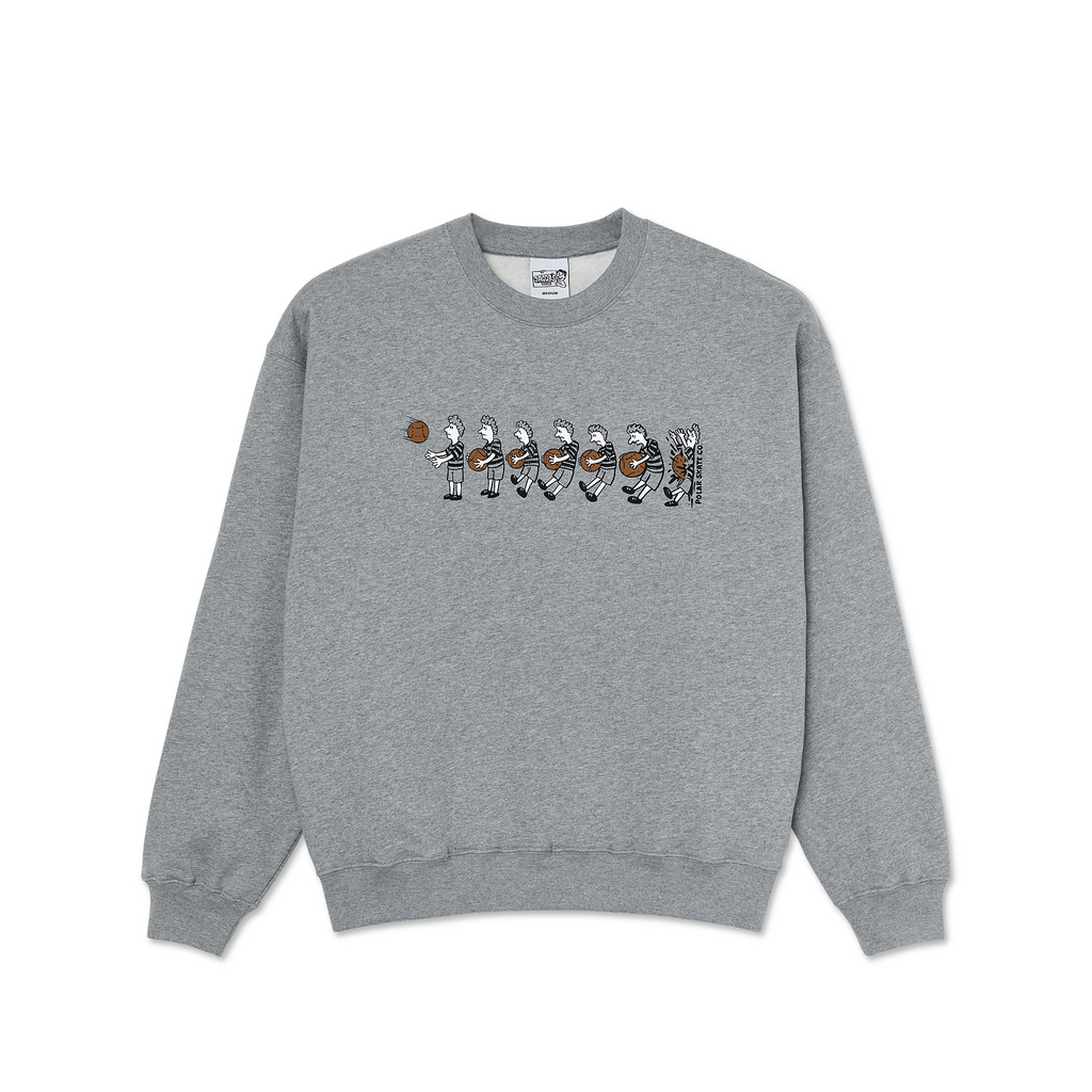 Polar Skate Co Basketball Crew Neck Sweatshirt Heather Grey