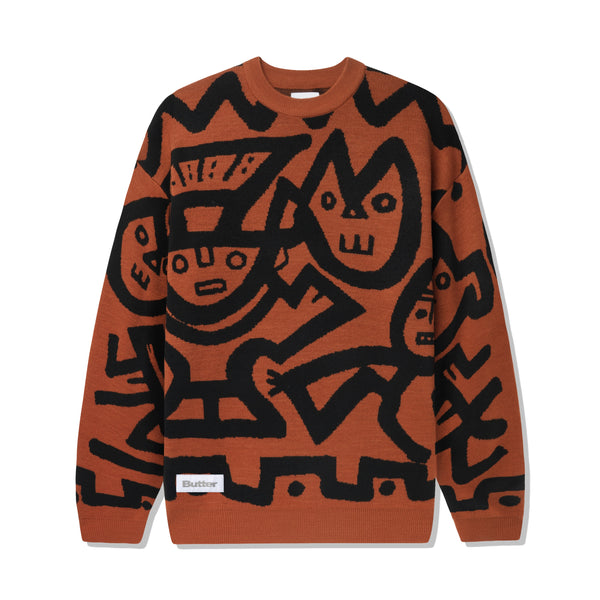 Butter Goods x Blue Note Afro Cuban Kitted Sweater - Rust