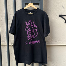 Slugger Flaming Skully T-shirt black /Purple print