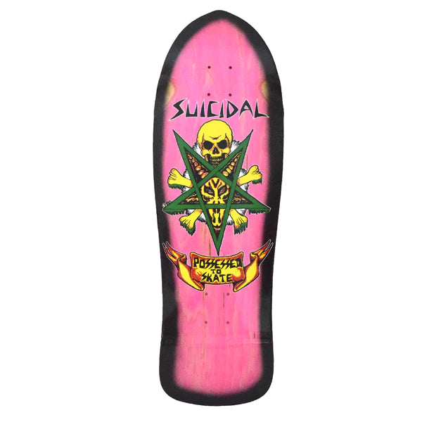 Suicidal Skates Possessed To Skate Skateboard Deck Pink Stainblack Fa Slugger Skate Store 