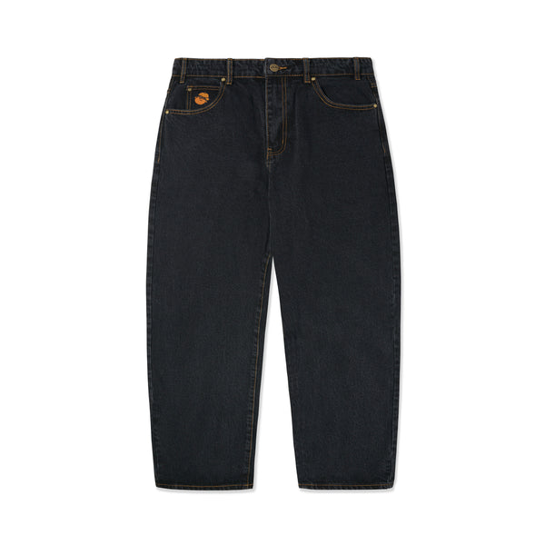 Butter Goods Santosuosso Denim Jeans - Washed Black (Orange Embroidery)