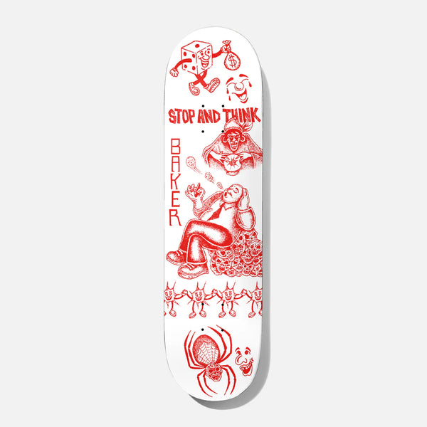 Baker Andrew Reynolds Stop And Think Skateboard Deck - 8.0