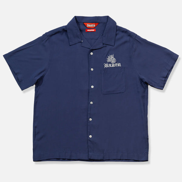 Baker Jollyman Rayon Short Sleeve Button Up - Navy