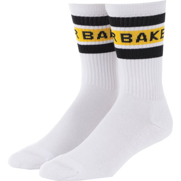 Baker Yellow Stripe Sock - White
