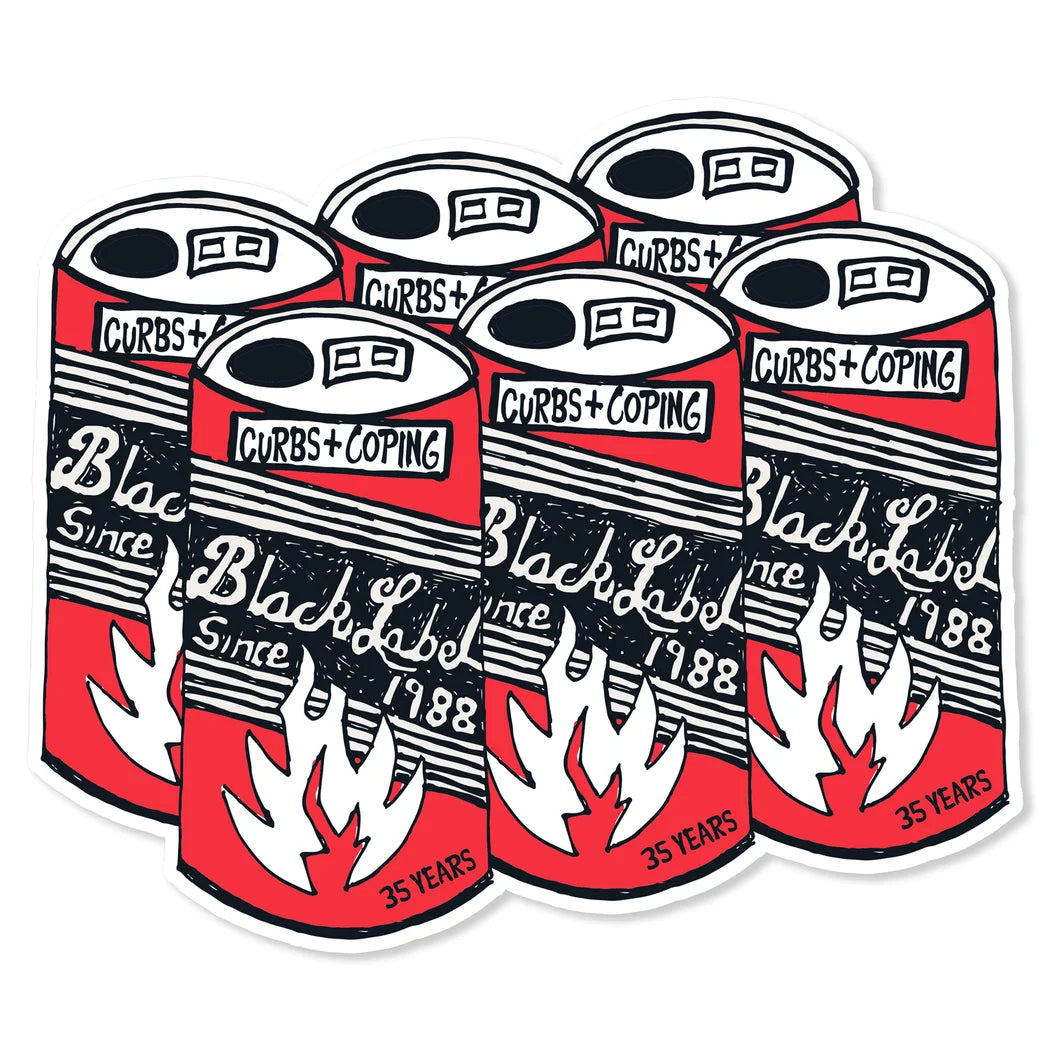 Black Label Skateboards 35 Years Six Pack Sticker