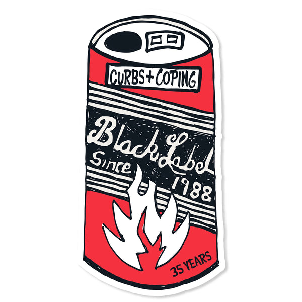 Black Label Skateboards 35 Years Can Sticker