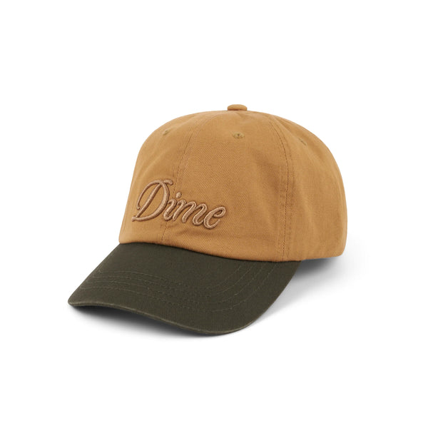 Dime MTL Cursive Low Pro Cap - Wheat / Green