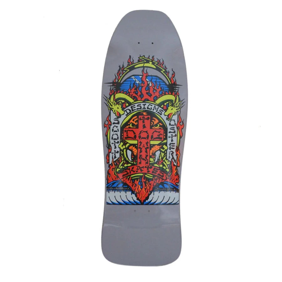 Dogtown Scott Oster 80's Reissue Skateboard Deck Cool Grey Dip - 10.361