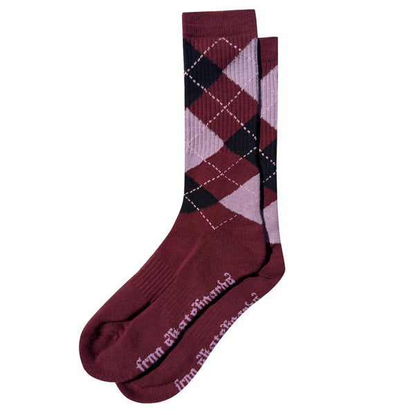 Frog Skateboards Argyle Socks - Maroon