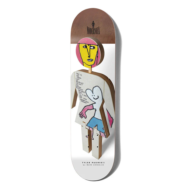 Girl Skateboards Modernica x Mark Gonzales Tyler Pacheco Skateboard Deck - 8.5 Twin Tail