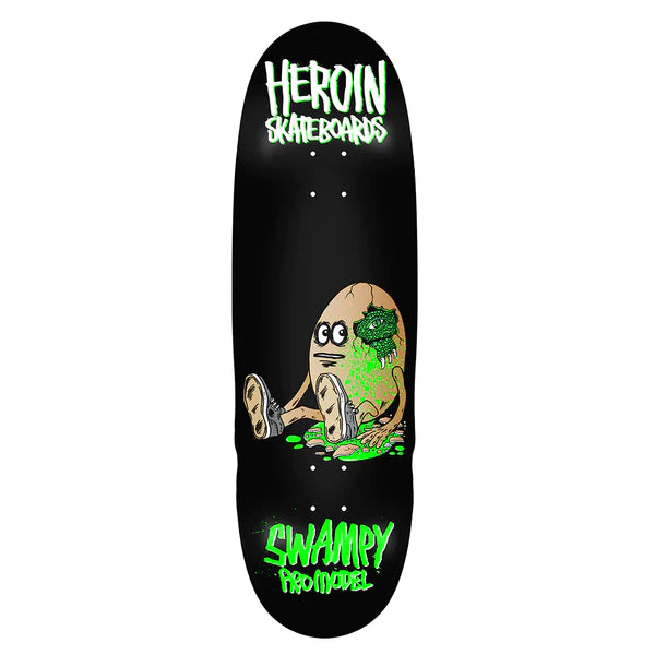 Heroin Skateboards Swampy Alligator Egg Symmetrical Skateboard Deck - 9.25