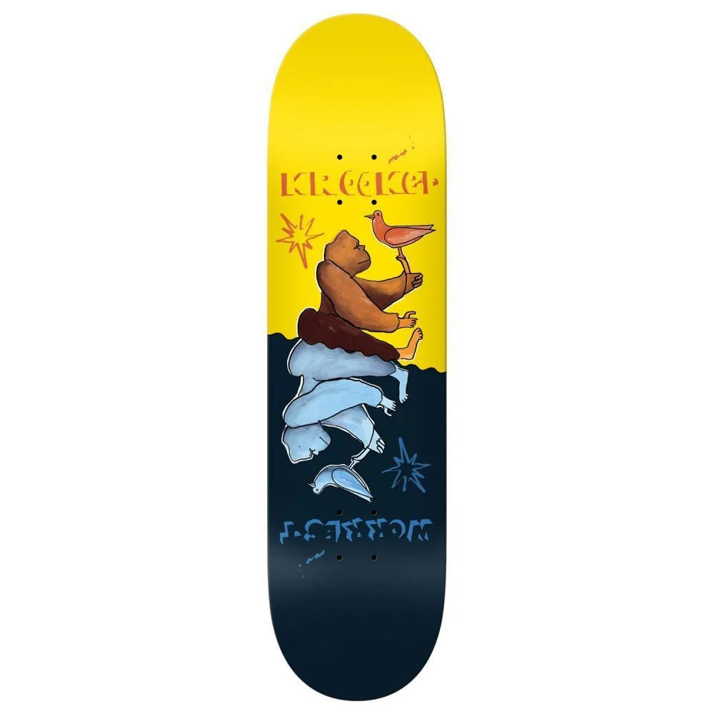 Krooked Worrest Gorilla TT Pro Slick Skateboard Deck - 8.3 Yellow / Blue