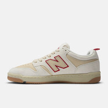 New Balance Numeric 480 Chocolate Skateboard Shoes - Sea Salt With Red