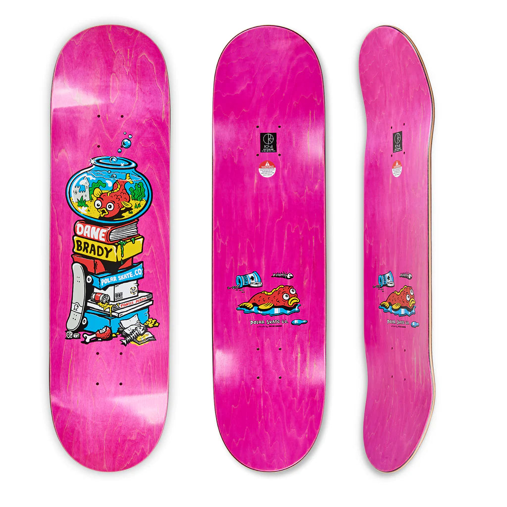 Polar Skate Co - Dane Brady Fish Bowl Skateboard Deck - 8.5 Pink Stain