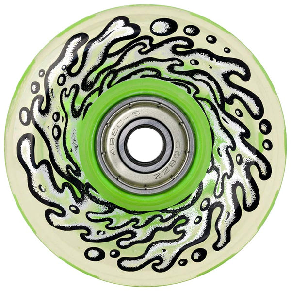 Santa Cruz Slime Balls Wheels & Bearings OG Slime Light Ups 60mm 78a - Green / Clear