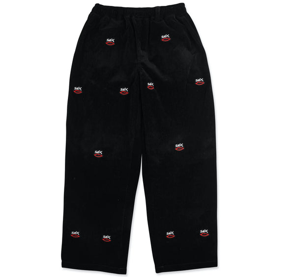 Sex Skateboards Embroidered Sex Logo Straight Fit Cords - Black