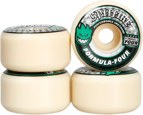 Spitfire Formula Four Skateboard Wheels Conical Green 101DU Natural 56mm