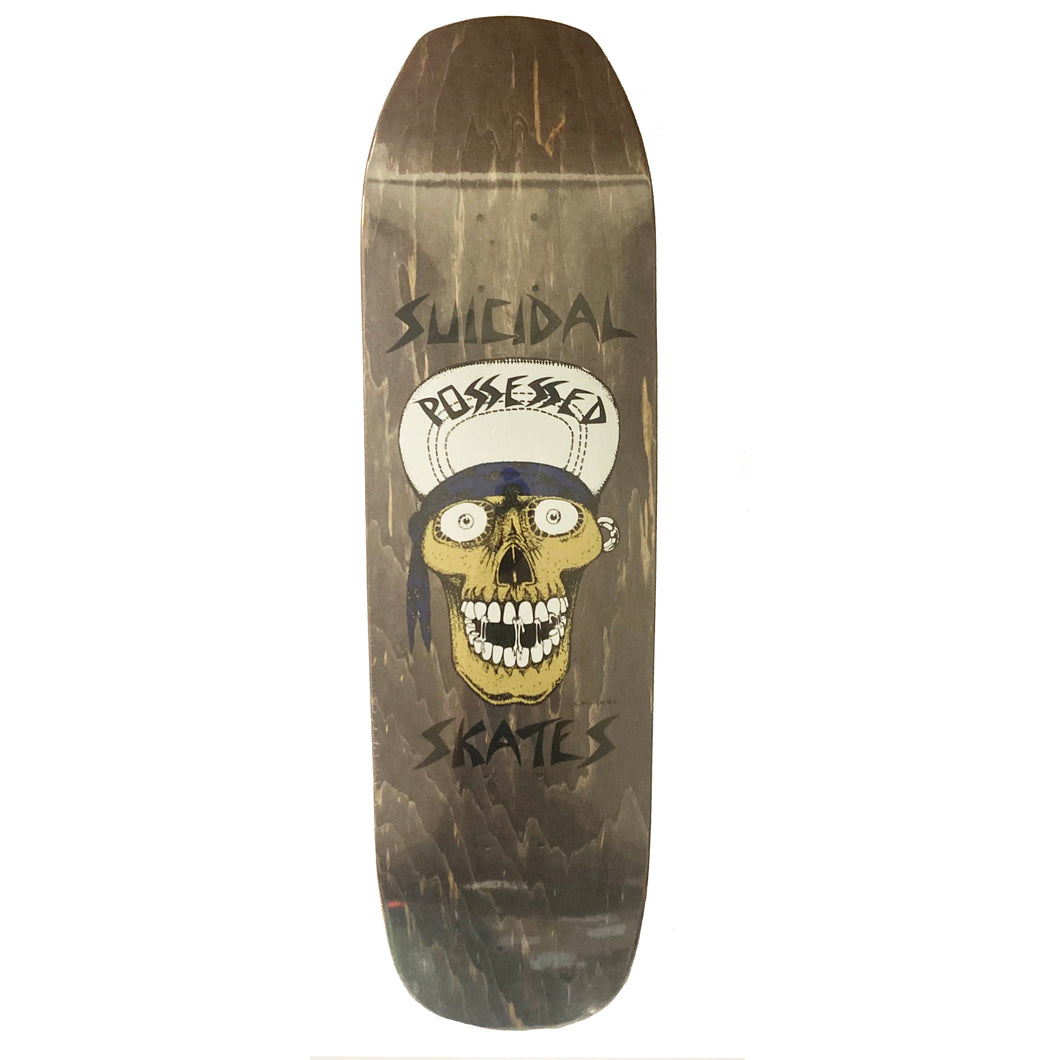 Suicidal Skates Punk Skull Skateboard Deck Black Stain - 9.125