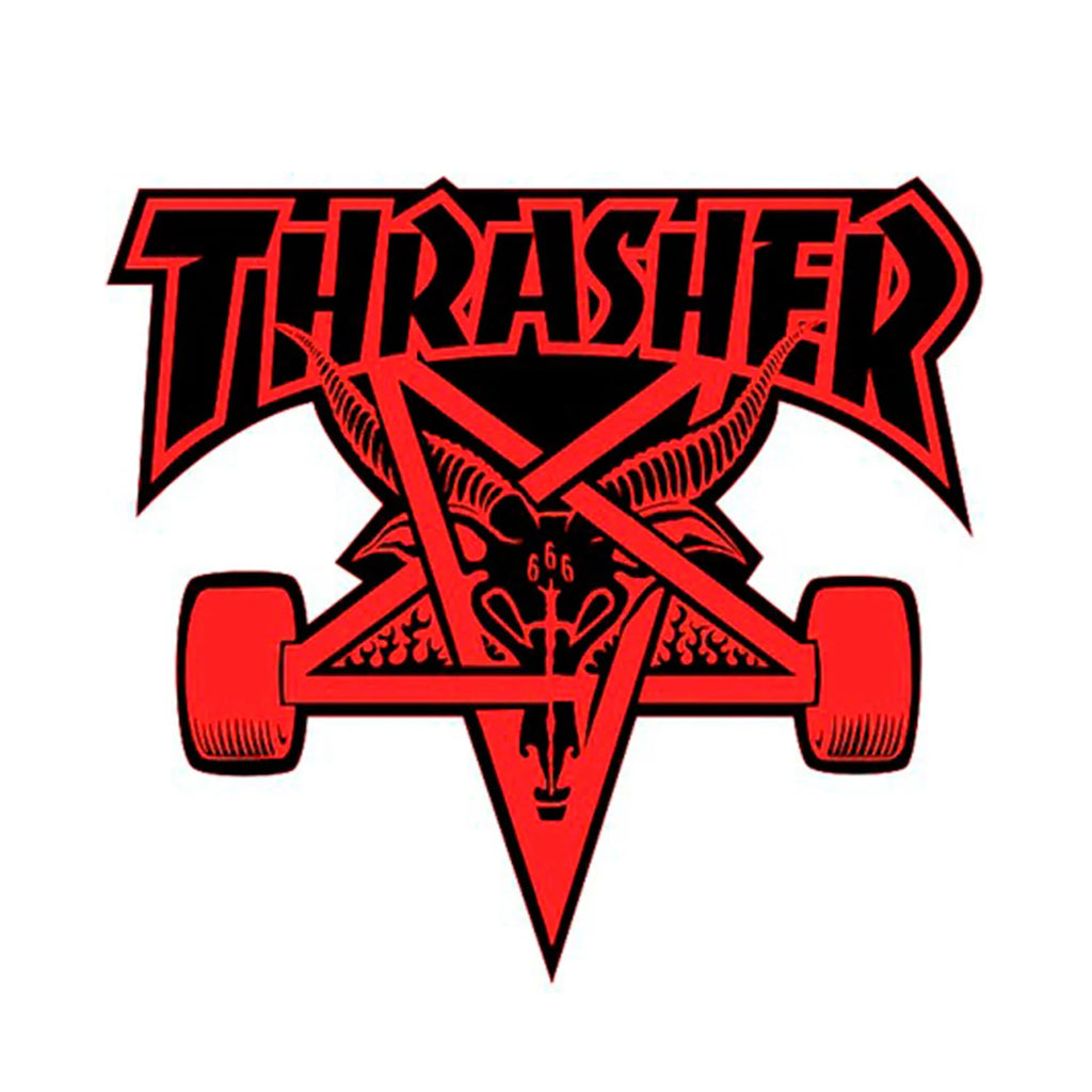 Thrasher Magazine - Skate Goat Sticker - Red / Black – Slugger Skate Store