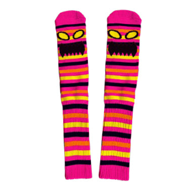 Toy Machine Monster Mini Stripes Socks -  Neon Pink