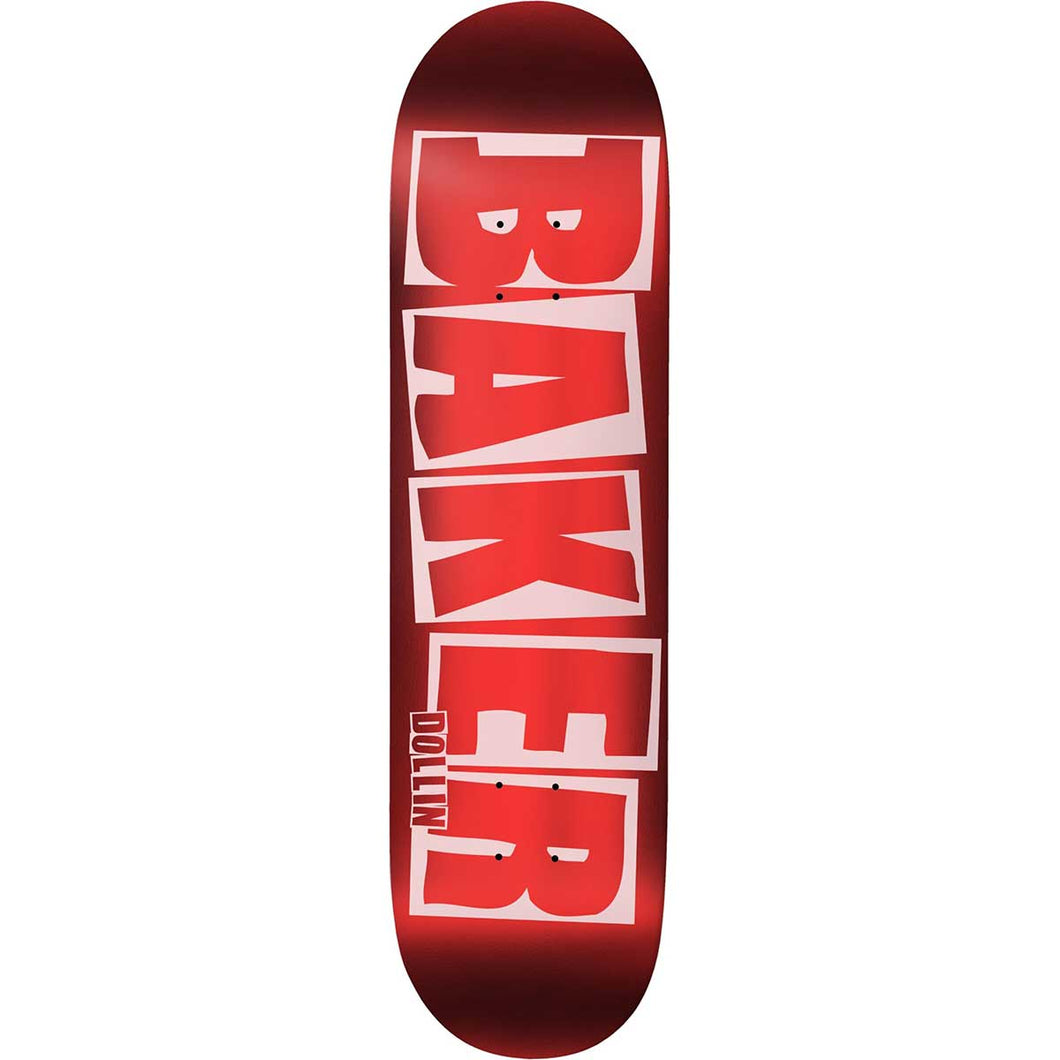 Baker Skateboards Dustin Dollin Brand Logo Red Foil Skateboard Deck - 8.25