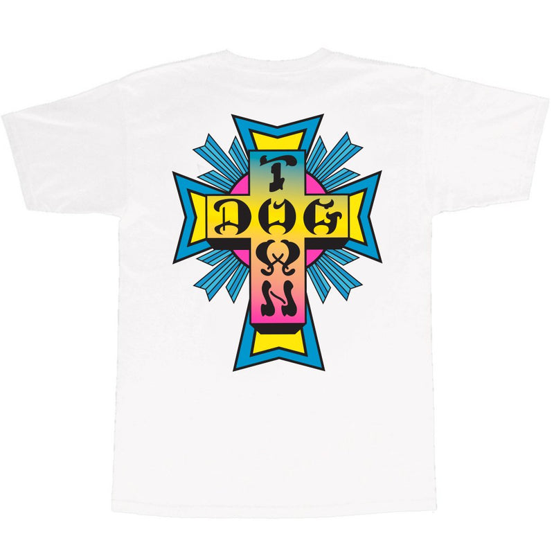 Dogtown Cross Logo T-Shirt White - Neon Fade – Slugger Skate Store