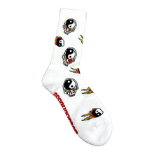 Psockadelic Flaming Yin Yang Psocks - White (Socks)