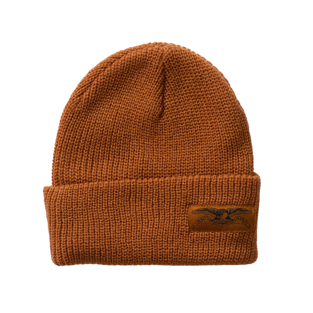 Anti Hero Stock Eagle Label Cuff Beanie - Brown