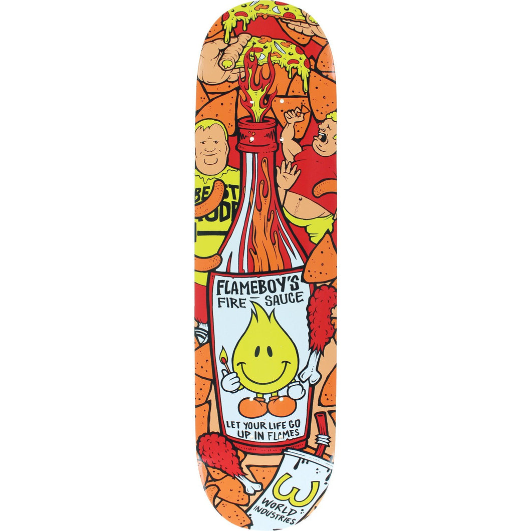 World Industries Flameboy Fire Sauce Skateboard Deck - 8.00