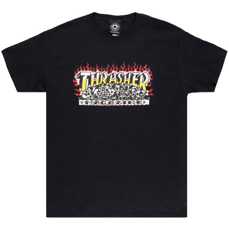 Thrasher Krak Skulls Logo Black T-shirt – Slugger Skate Store